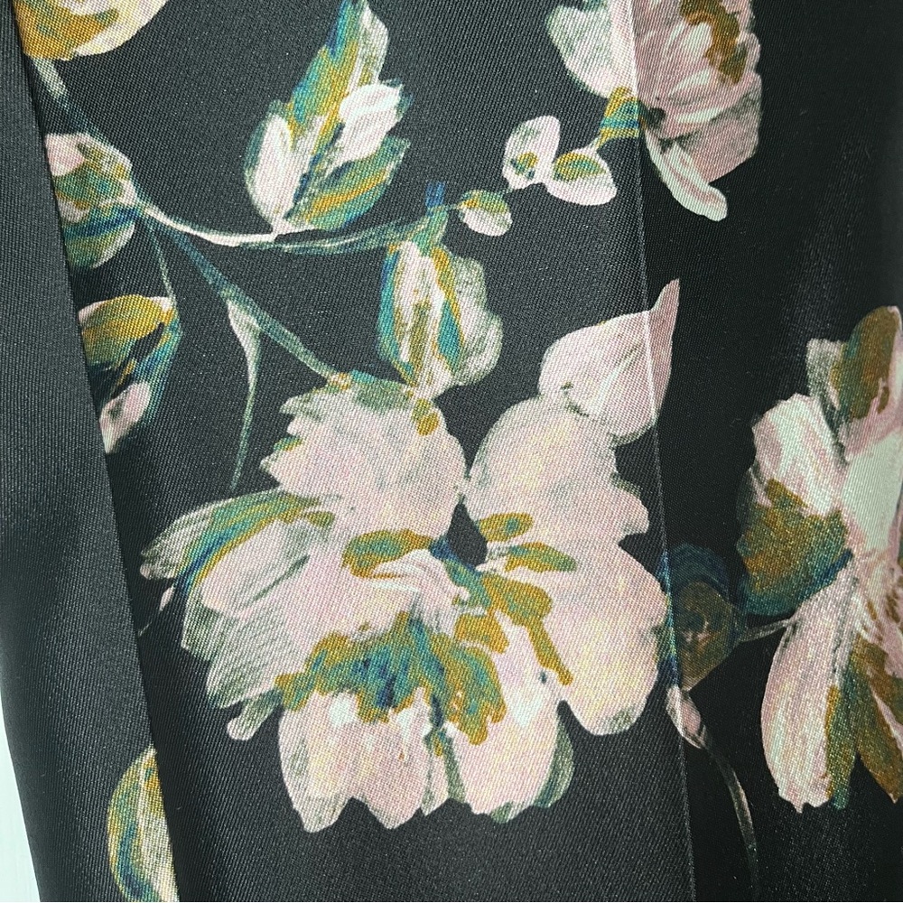 J. Crew Black and Pink Silk Floral Cropped Pants - Picture 7 of 8